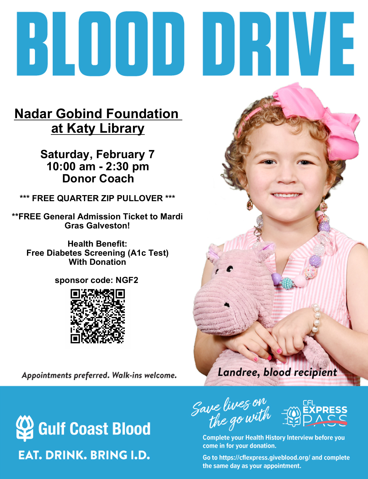 Blood Drive - Katy Library (NGF) - Event image